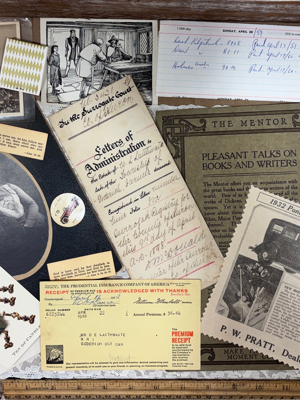 Antique/ Vintage Ephemera in Beige and Brown Lot 1